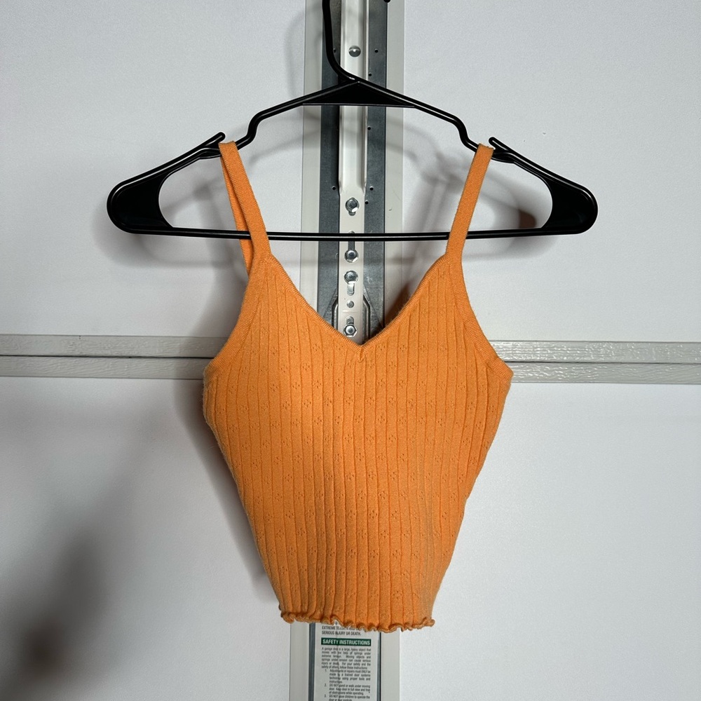 Tilly's Orange Ribbed Camisole Top